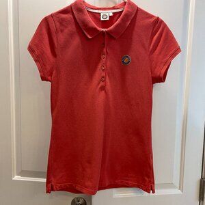 EUC Roland Garros Paris Women's Polo Shirt, Salmon, Collar, CapSleeve, Sz3/US XS